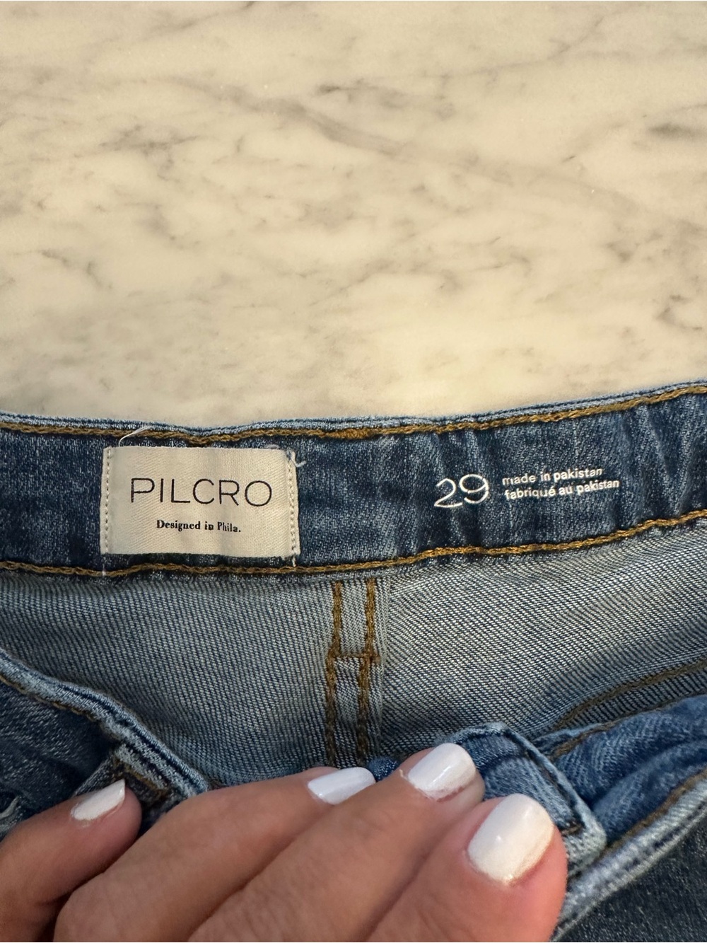 Anthropologie Pilcro Cropped Wide-Leg Jeans in Medium Blue Denim Size 29 - Picture 7 of 9